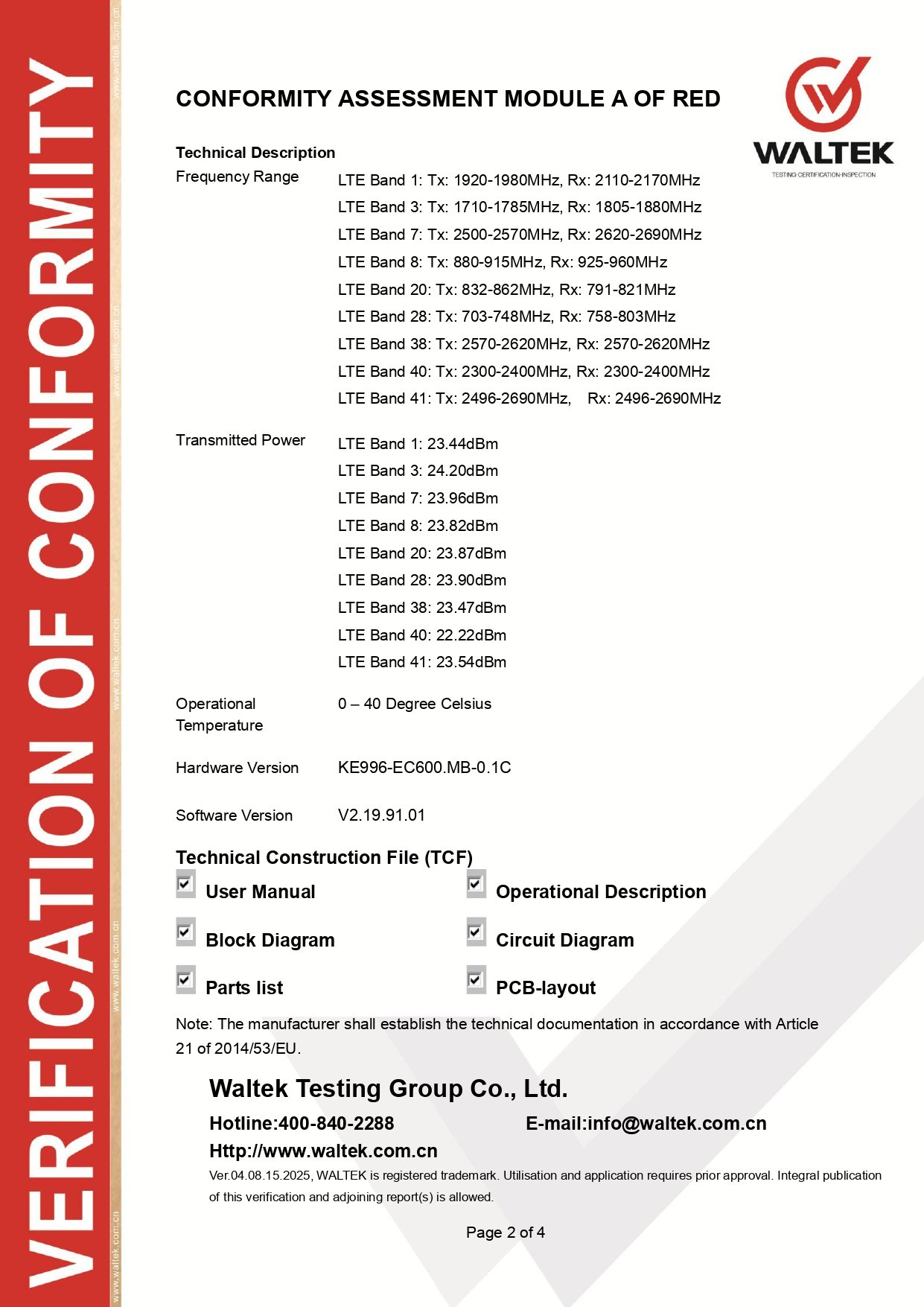 KENEARD CE Certificate Page 2